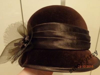 KANGOL welurowy kapelusz kaszkiet damski czapka