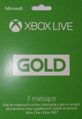 Xbox Live Gold 3 MIESIĄCE oryginalna zdrapka PL