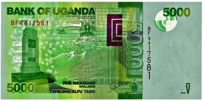 UGANDA  5000  Shillings  2015   UNC