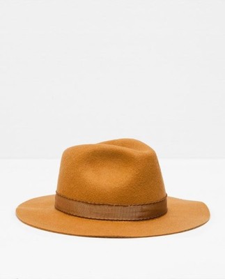 ZARA Karmelowy kapelusz damski (OS)