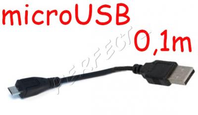 KROTKI 10cm kabel micro microUSB - USB AM 0,1m Łdź