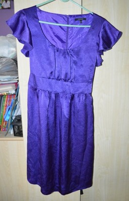 Cienka fioletowa suknia na wesle kokarda z tyłu 44