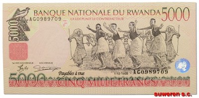 11.bp.Rwanda, 5 000 Franków 1998, P.28.a, St.1