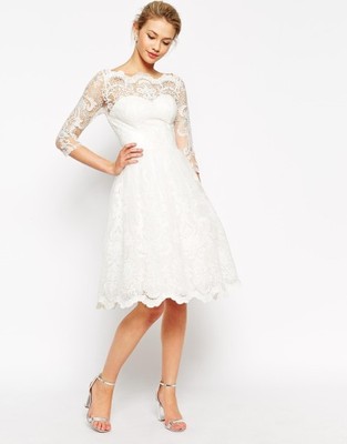 Chi Chi London Biała sukienka suknia ślubna 34 - 6743296050 - oficjalne  archiwum Allegro