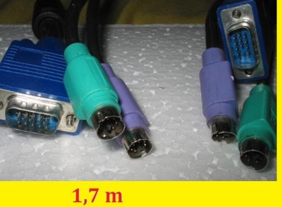 1,7m kabel KVM   2xPS/2+Dsub