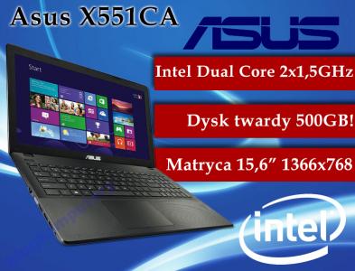 Laptop Asus 15,6 HD X551CA 4GB 500GB +torba i mysz