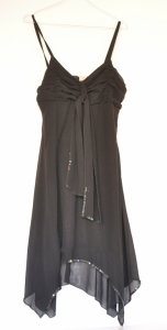 Czarna letnia asymetryczna  sukienka midi M/L