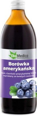 Sok z Borówki amerykańskiej 100 % (500 ml) EkaMedi