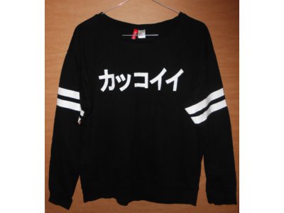 Czarna bluza z japońskim napisem kanji - 6629897389 - oficjalne archiwum  Allegro