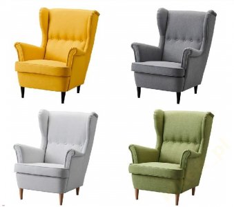 IKEA STRANDMON Fotel 4 kolory do wyboru ______ - 6091559207 - oficjalne  archiwum Allegro