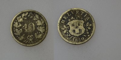 Szwajcaria 10 Rappen 1850 rok od 1zł i BCM