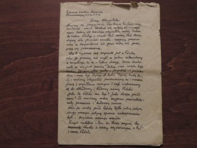 ORYGINALNY LIST. E. OSÓBKA MORAWSKI 1.01.1947.