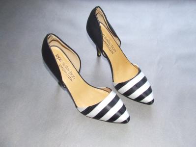 bon prix szpilki buty w paski czarno - białe 40 - 5027484311 - oficjalne  archiwum Allegro