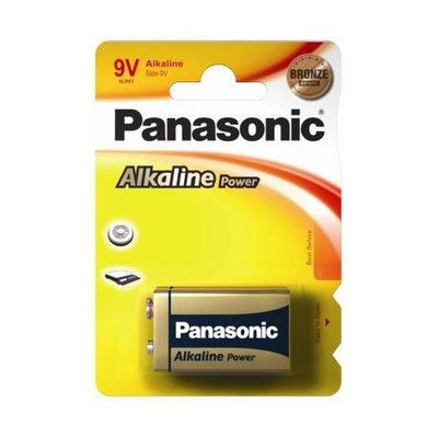 Bateria Panasonic alkaliczna 9V tester szukacz
