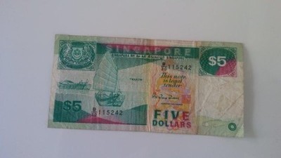 Banknot 5 dolarów Singapur
