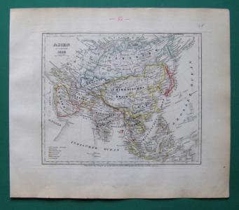 AZJA CHINY SYBERIA INDIE PERSJA MAPA 1849