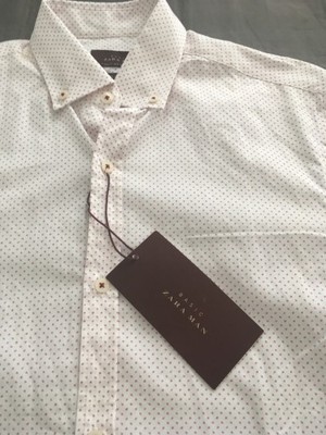 NOWA koszula Zara r. S slim fit biała we wzorek
