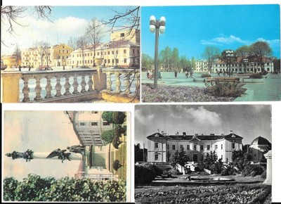 Zestaw 4 pocztówek- Lwów, Grodno, Palanga ZSRR