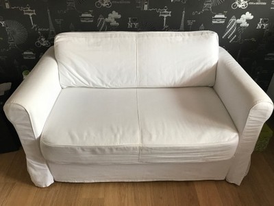 Sofa dwuosobowa rozkładana IKEA HAGALUND biała 6972464296 - oficjalne archiwum Allegro