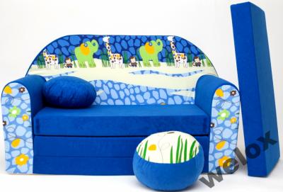 KANAPA SOFA ŁÓŻKO dla dzieci pufa+poduszka materac