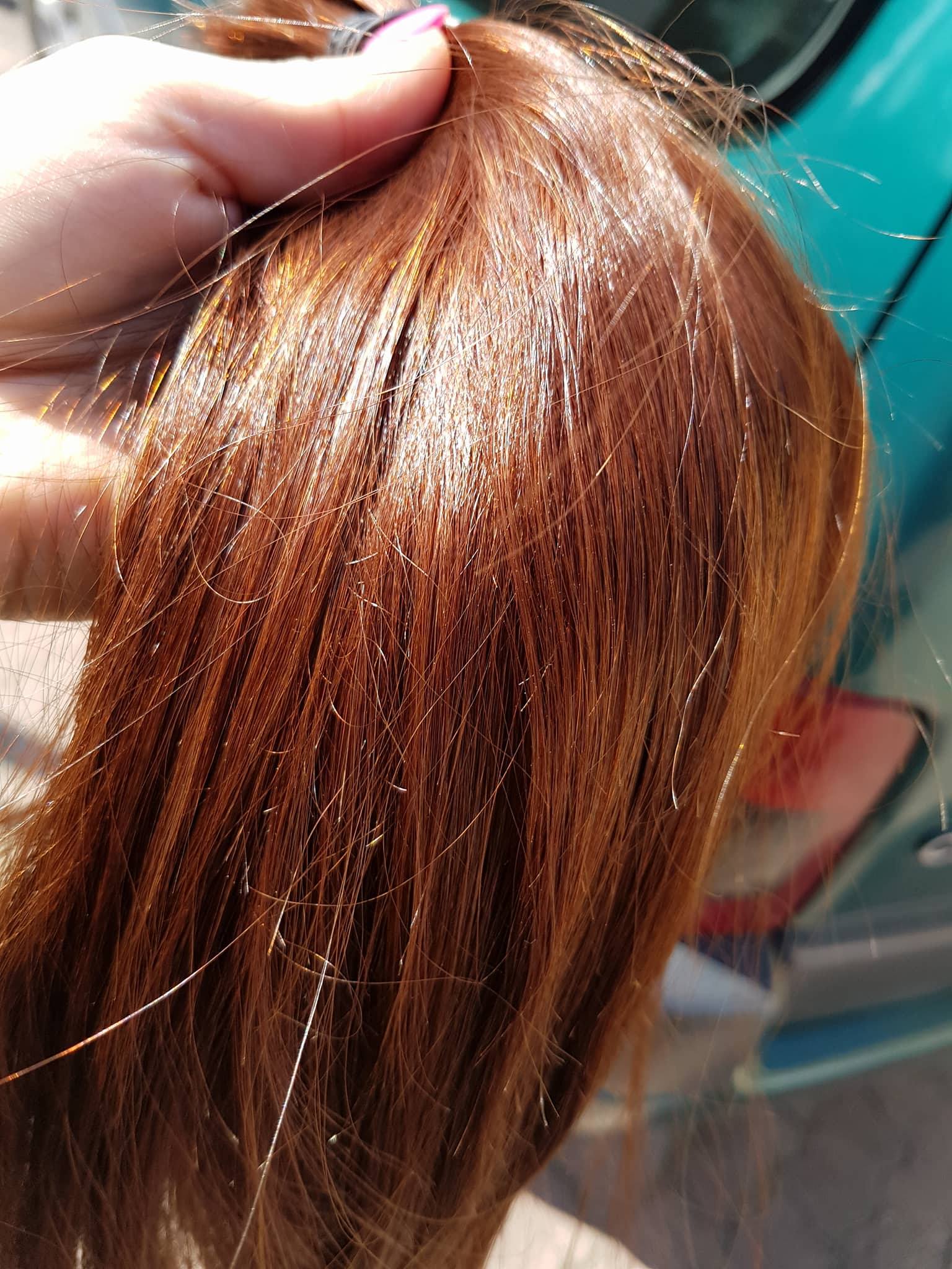 włosy dziewicze kolor rudy 45-50 cm 85 gram