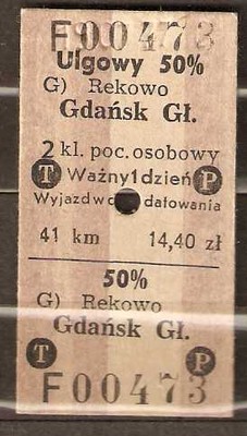 Bilet kolejowy PKP - 17