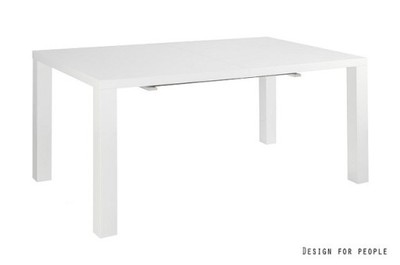 PRIMA -rozkładany stół / Lakierowany, biały MDF