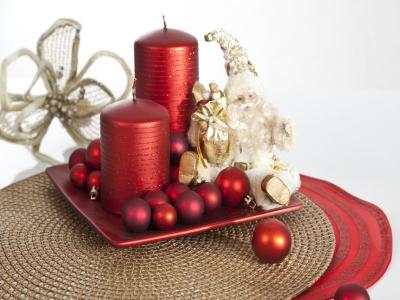 DEKORACJE świece na stół ozdoby świąteczne bombki