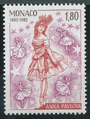 Monaco 1982 - A.Pawłowa balerina,Mi 1554**, Słania