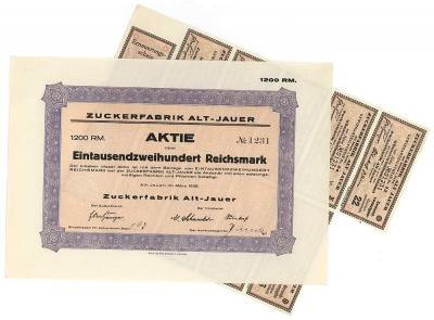 3116. Zukerfabrik ALT-JAUER 1200 RM. 1928