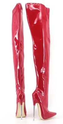 Czerwone kozaki za kolano R43. Overknee heels