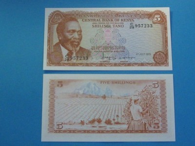 Kenia Banknot 5 Shillings 1978  P-15 stan UNC