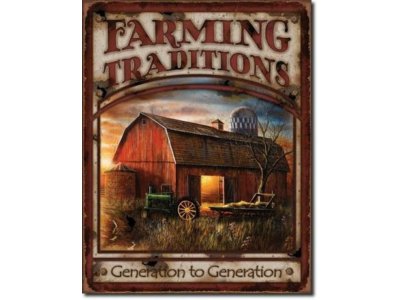 Metalowy plakat USA Tradycyjna farma od pokoleń