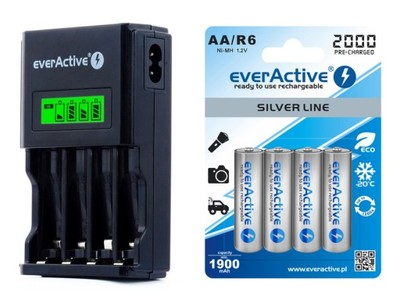 Zestaw everActive NC-450 Black + 4 x R6/AA 2000