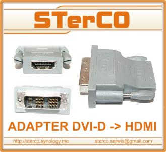Adapter Przejściówka DVI-D (M 24+1) do HDMI (F)