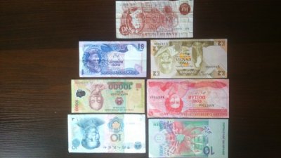 Zestaw 7 banknotów zagranicznych