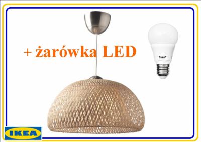 Lampa wisząca IKEA BOJA Żyrandol z bambusa + LED - 5172773959 - oficjalne  archiwum Allegro