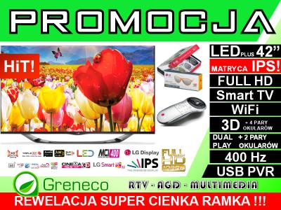 TV LED LG 42LA690S FHD/400Hz/SmartTV/3D+6ok MAGIC!