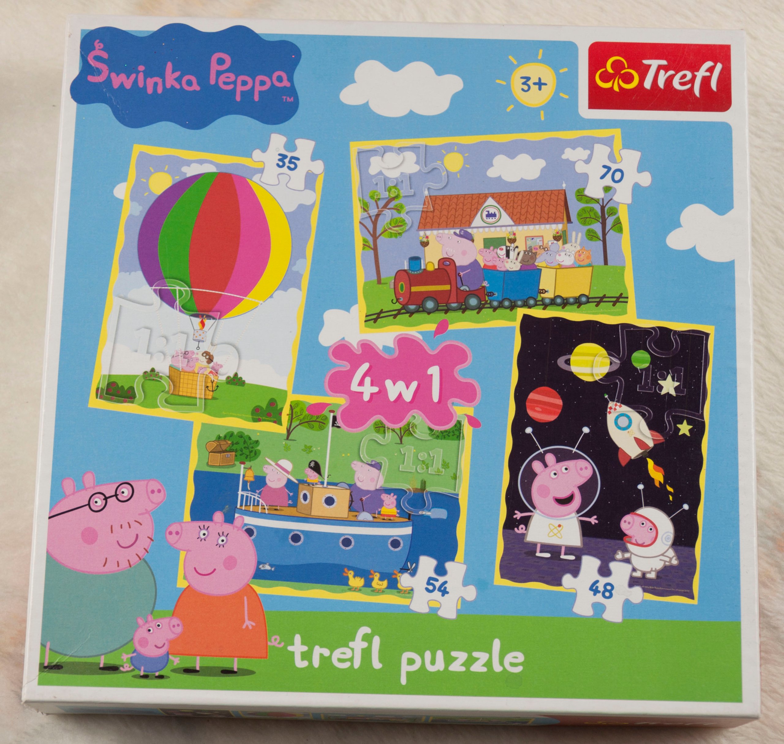 Trefl ŚWINKA PEPPA puzzle 4 w 1 - 7040593917 - oficjalne archiwum Allegro
