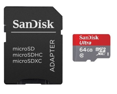SANDISK Ultra microSDXC 64GB 80MB/s + Adapter SD