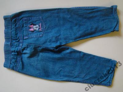 DISNEY - ciepłe dżinsowe spodnie z Minnie r.81/86