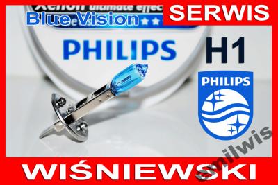 H1 PHILIPS BLUE VISION ULTRA ŻARÓWKA HALOGEN + W5W