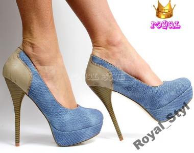 Royal_S*Promocja Czółenka Blue /E160-18/ roz.37