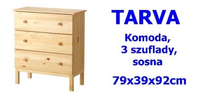 IKEA TARVA KOMODA 3 SZUFLADY SOSNA 79x39x92 Fv - 6168264151 - oficjalne  archiwum Allegro