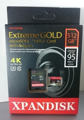 KARTA PAMIĘCI XPANDISK EXTREME GOLD 512GB NOWA!!!