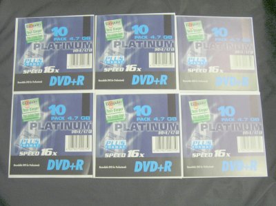 6SZT DVD+R PLATINUM 4.7GB + GRATIS 6SZT LINUX 7.10