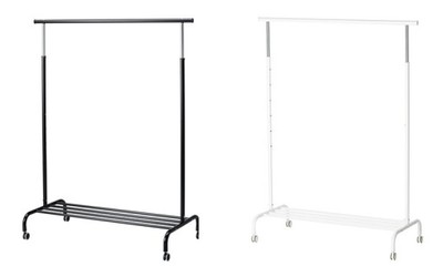 IKEA RIGGA Wieszak stojak na ubrania czarny biały - 6720590715 - oficjalne  archiwum Allegro
