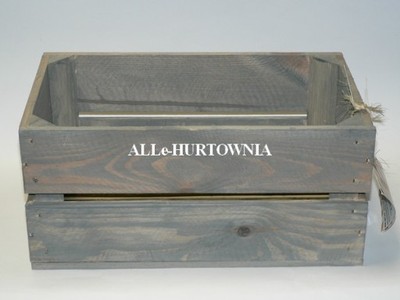 Skrzynka DREWNIANA balkonowa SZARA 30 cm malowana - 6806130725 - oficjalne  archiwum Allegro