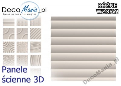 PANELE ŚCIENNE 3D MDF Wiech FALE PASY KROPKI wzory - 6160090121 - oficjalne  archiwum Allegro