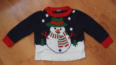 Boże Narodzenie święta sweter bałwan 12-18 m-cy
